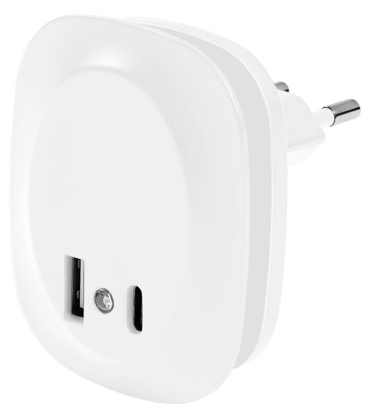 Osram- LED nočné svietidlo do zásuvky so senzorom a USB LUNETTA LED/12,5W/230V
