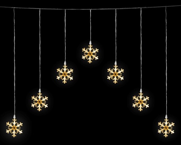 Aigostar - LED vonkajší reťaz 84xLED/230V 1,2x1m IP44 teplá biela, snehové vločky