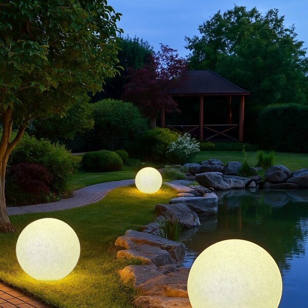 Vonkajšie dekoratívne svietidlo LUMISTONE 1xE27/15W/230V IP65, priemer 25 cm