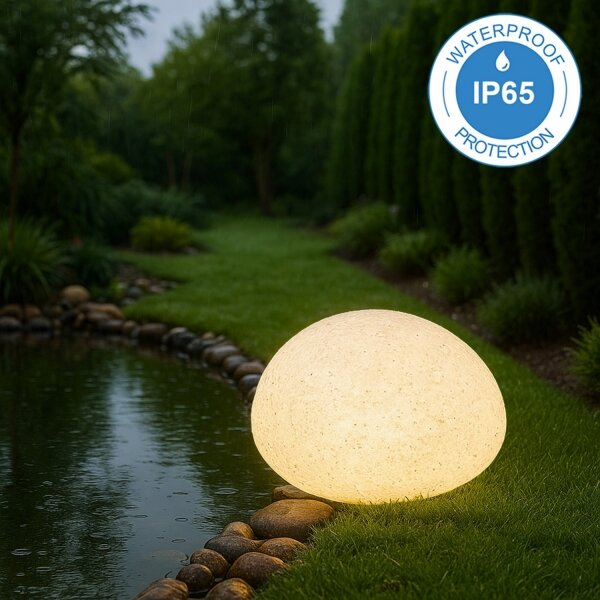 Vonkajšie dekoratívne svietidlo LUMISTONE 1xE27/15W/230V IP65 priemer 26,5 cm