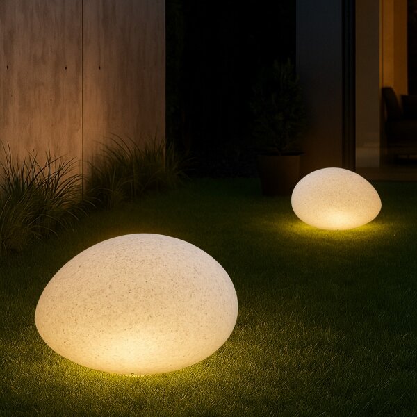 Vonkajšie dekoratívne svietidlo LUMISTONE 1xE27/15W/230V IP65 priemer 26,5 cm