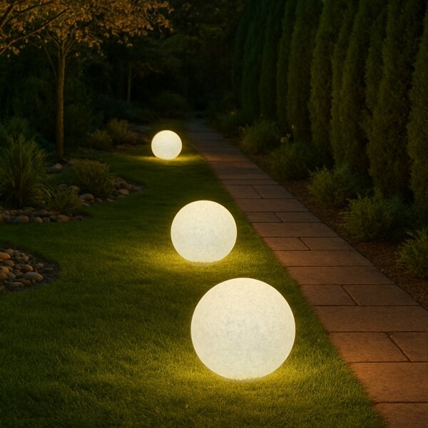 Vonkajšie dekoračné svietidlo LUMISTONE 1xE27/15W/230V IP65 priemer 38 cm