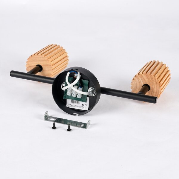 Brilagi - Bodové svietidlo MODERN WOOD 2xGU10/8W/230V drevo/čierna