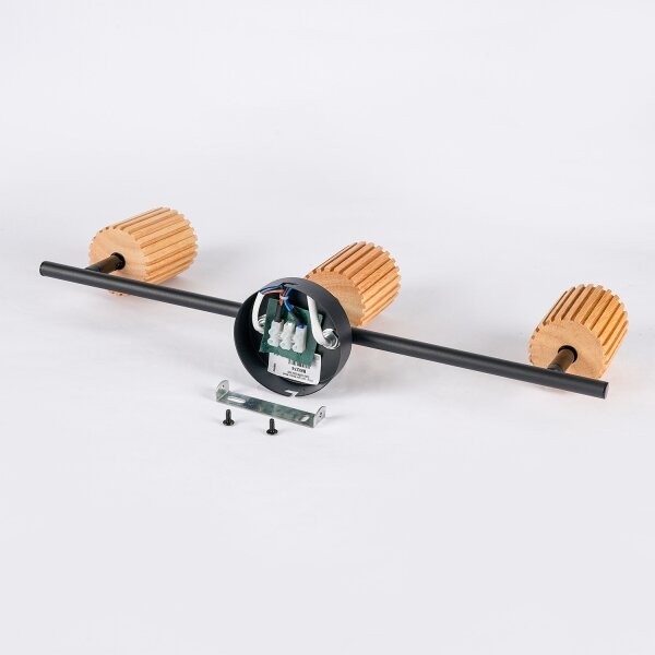 Brilagi - Bodové svietidlo MODERN WOOD 3xGU10/8W/230V drevo/čierna