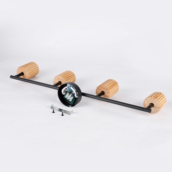 Brilagi - Bodové svietidlo MODERN WOOD 4xGU10/8W/230V drevo/čierna