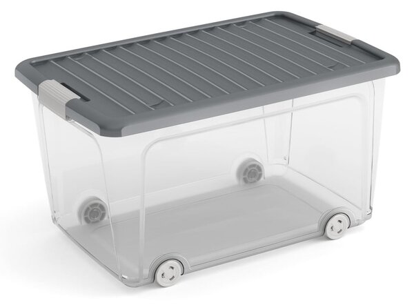 Plastový úložný box s vekom 56,5x39x31,5 cm W box L – KIS
