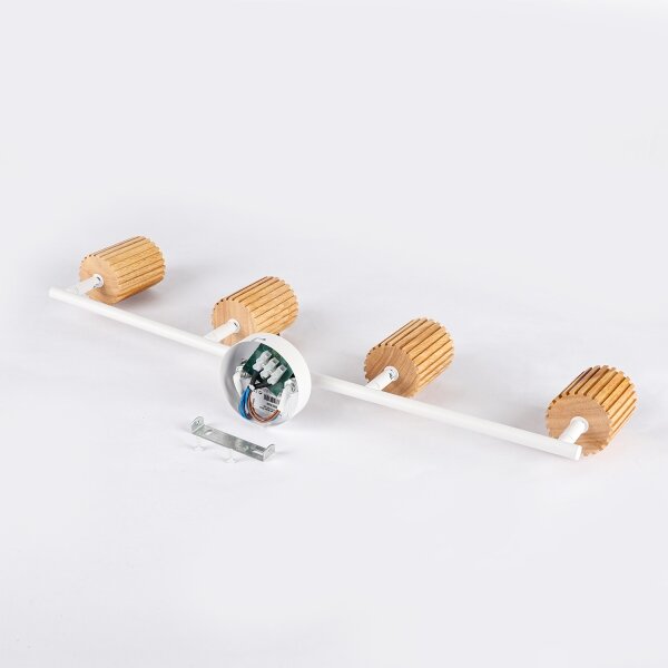 Brilagi - Bodové svietidlo MODERN WOOD 4xGU10/8W/230V drevo/biela