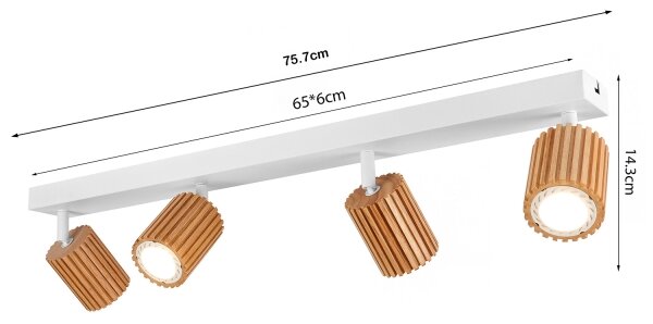 Brilagi - Bodové svietidlo MODERN WOOD 4xGU10/8W/230V drevo/biela
