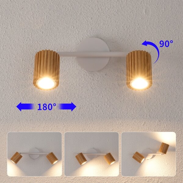Brilagi - Bodové svietidlo MODERN WOOD 2xGU10/8W/230V drevo/biela