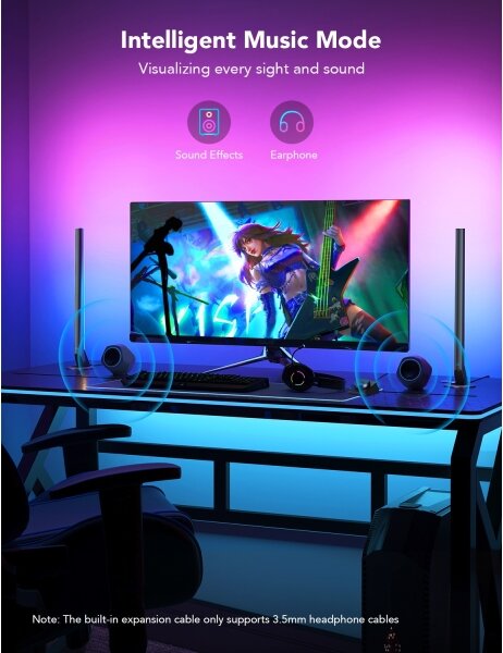 Govee - Inteligentné herné Wi-Fi LED panely + inteligentný duálny biely Wi-Fi ovládač
