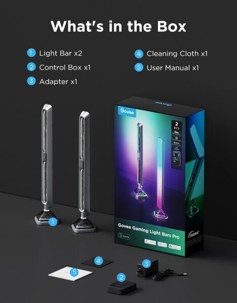 Govee - Smart RGBIC Gaming Pro svetelné panely Matter Wi-Fi
