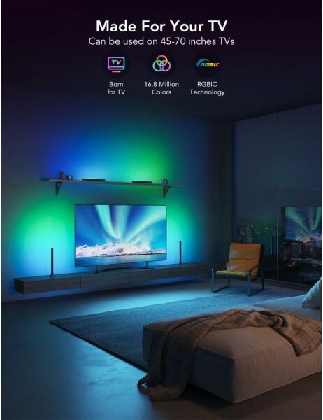 Govee - SMART LED RGBIC panel 38 cm pre TV 43-75" - 2 ks Wi-Fi