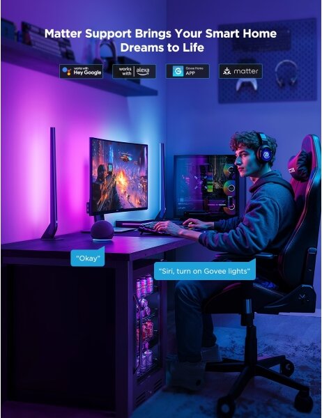 Govee - AI Sync Box Kit 2 Inteligentná sada počítačového osvetlenia 27-34" + LED panely Wi-Fi
