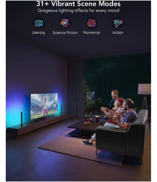 Govee - SMART LED RGBIC panel 38 cm pre TV 43-75" - 2 ks Wi-Fi