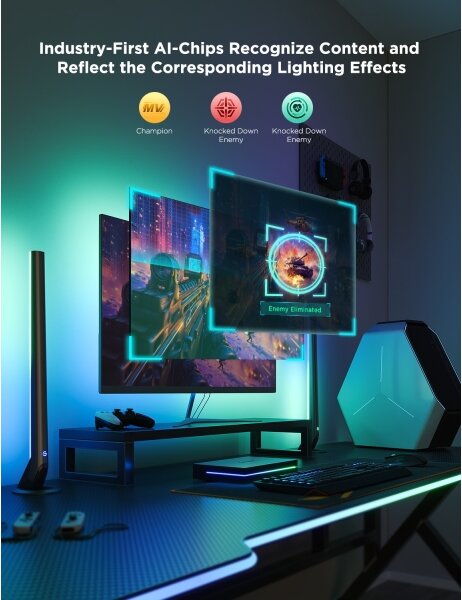 Govee - AI Sync Box Kit 2 Inteligentná sada počítačového osvetlenia 27-34" + LED panely Wi-Fi