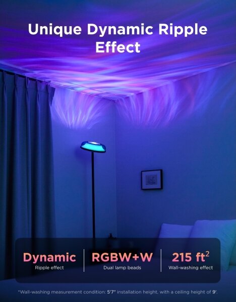 Govee-LED RGBICWW stmievateľná stojaca lampa UPLIGHTER MATTER LED/24W/230V Wi-Fi
