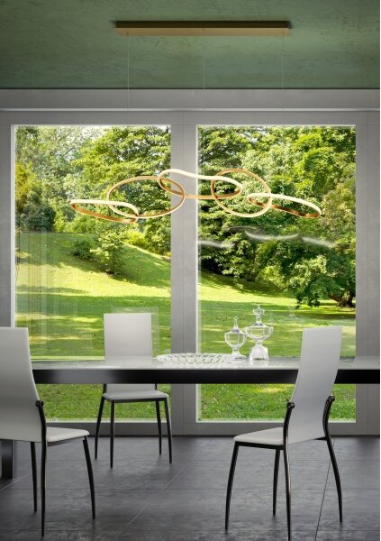 Redo 01-3392 - Stmievateľný LED závesný luster na lanku BIAS LED/120W/230V zlatý