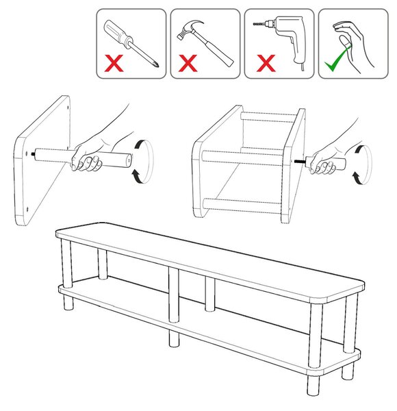 TV stolík LADA borovica, šírka 180 cm