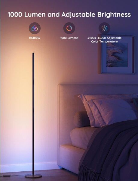 Govee - LED RGBW Stmievateľná stojacia lampa LITE MATTER LED/24W/230V Wi-Fi