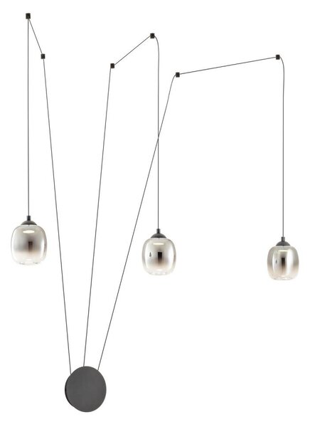 Redo 01-3485 -LED Stmievateľné nástenné svietidlo KHADI 3xLED/5,5W/230V čierne/dymové