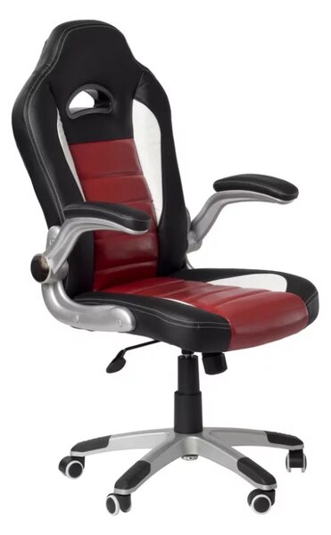 Herná stolička GRENO — ekokoža, červená