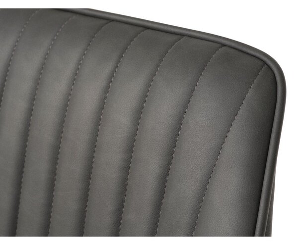 Tmavosivé čalúnené jedálenské kreslá v súprave s podrúčkami 2 ks Nolan Stripe – Unique Furniture