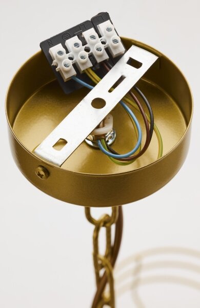 Jupiter 2095 - Závesný luster na retiazke ARTHUR 6xE27/15W/230V modrá/zlatá