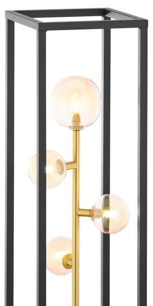 Jupiter 1911 - Stojacia lampa NEPTUN 4xG9/14W/230V zlatá/čierna/zadymená béžová