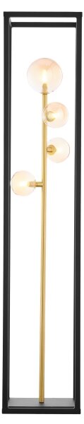 Jupiter 1911 - Stojacia lampa NEPTUN 4xG9/14W/230V zlatá/čierna/zadymená béžová