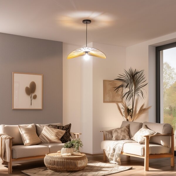 Brilagi - LED luster na lanku CERIA BOHO 1xE27/40W/230V, priemer 60 cm, rafia