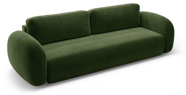 Zelená zamatová rozkladacia/s úložným priestorom pohovka 262 cm Tonale – Cosmopolitan Design