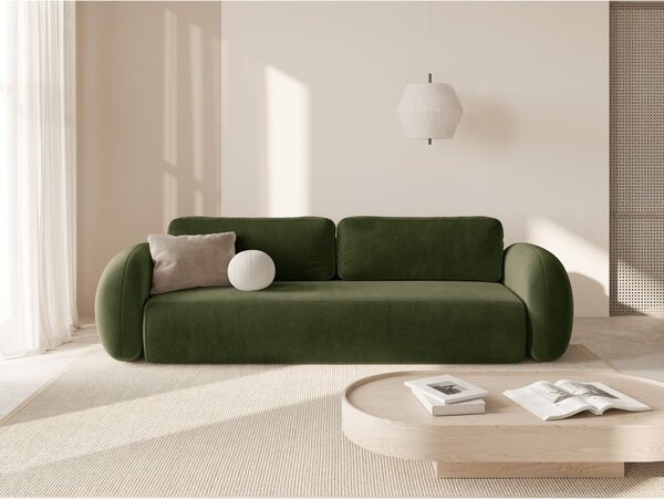 Zelená zamatová rozkladacia/s úložným priestorom pohovka 262 cm Tonale – Cosmopolitan Design