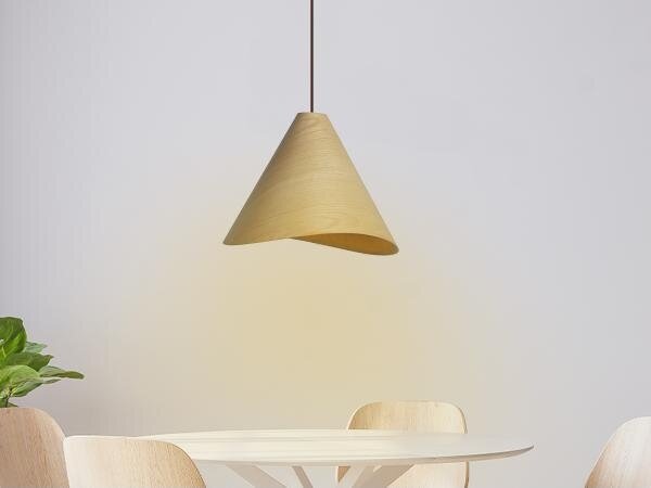 Drevený luster na lanku 1xE27/60W/230V pr. 33 cm masív/dub/kaučukovník