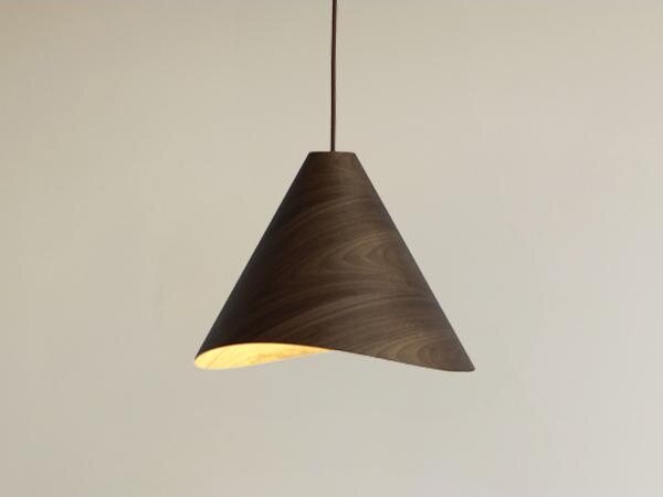 Drevený závesný luster s lankom 1xE27/60W/230V pr. 33 cm masív/orech/kaučukovník