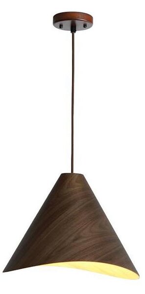 Drevený závesný luster s lankom 1xE27/60W/230V pr. 33 cm masív/orech/kaučukovník