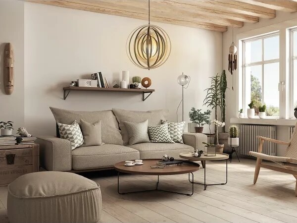 Drevený luster na lanku 1xE27/60W/230V pr. 50 cm masív/dýha/kaučukovník