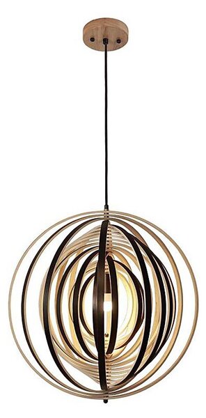 Drevený luster na lanku 1xE27/60W/230V pr. 50 cm masív/dýha/kaučukovník