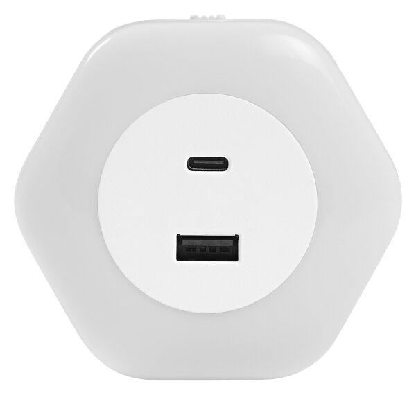 Osram - LED orientačné svietidlo do zásuvky s USB LUNETTA LED/15W/230V