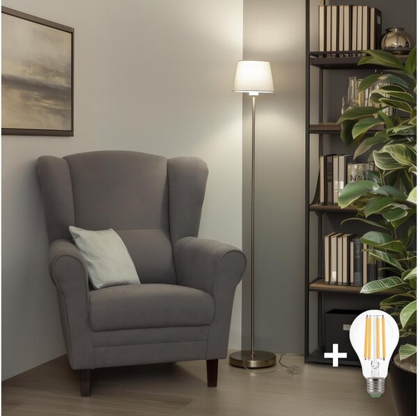 Brilagi - LED stojacia lampa CERIA 1xE27/40W/230V priemer 20,5 cm sivá/matný chróm