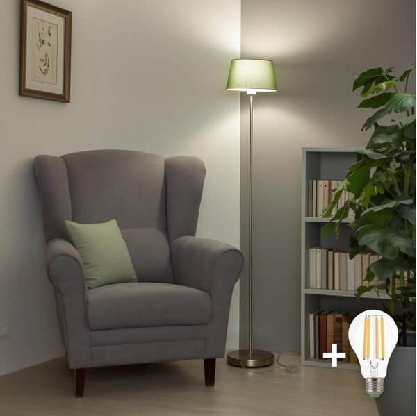 Brilagi - LED stojacia lampa CERIA 1xE27/40W/230V priemer 25 cm zelená/matný chróm