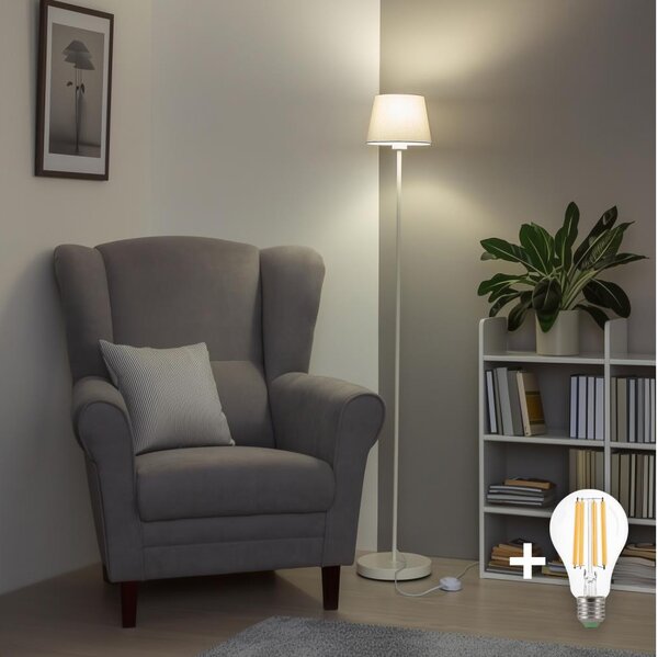 Brilagi - LED stojacia lampa CERIA 1xE27/40W/230V priemer 20,5 cm sivá/biela