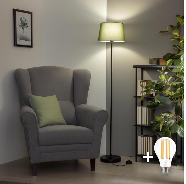 Brilagi - LED Stojacia lampa CERIA 1xE27/40W/230V pr. 30 cm zelená/čierna