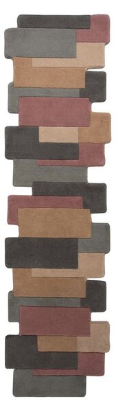 Vlnený koberec Flair Rugs Collage Earthy, 60 x 230 cm