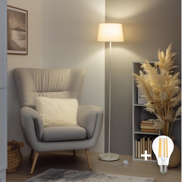 Brilagi - LED Stojacia lampa CERIA 1xE27/40W/230V priemer 30 cm béžová/biela