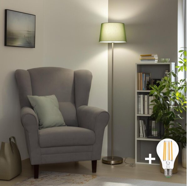 Brilagi - LED stojacia lampa CERIA 1xE27/40W/230V, priemer 30 cm, zelená/matný chróm