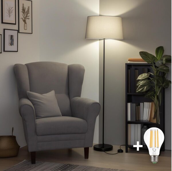 Brilagi - LED stojacia lampa CERIA 1xE27/40W/230V pr. 45 cm sivá/čierna