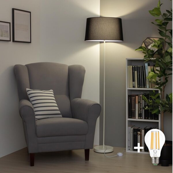 Brilagi - LED stojacia lampa CERIA 1xE27/40W/230V pr. 45 cm čierna/biela