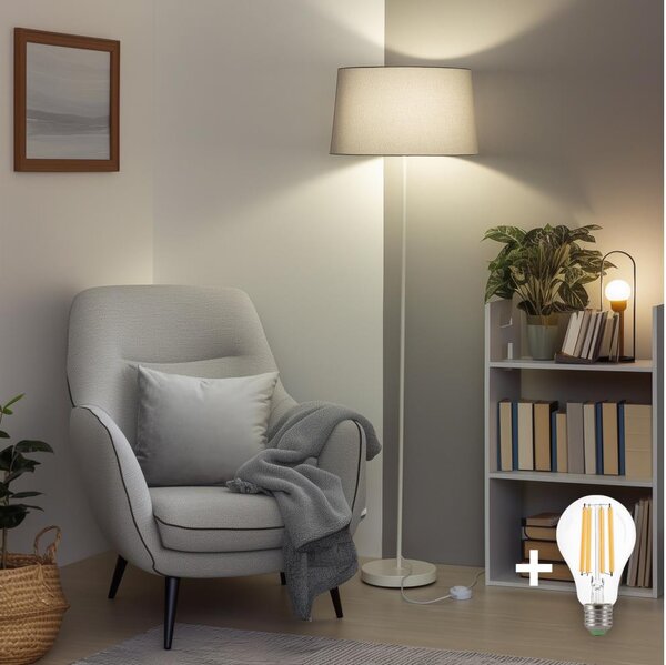 Brilagi - LED stojacia lampa CERIA 1xE27/40W/230V pr. 45 cm šedá/biela