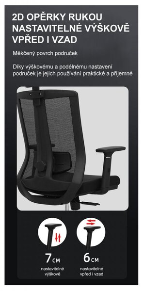 Kancelárska ergonomická stolička Neoseat SABRINA — čierna, nosnosť 150 kg