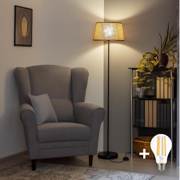 Brilagi - LED stojacia lampa CERIA 1xE27/40W/230V priem. 35 cm béžová/čierna